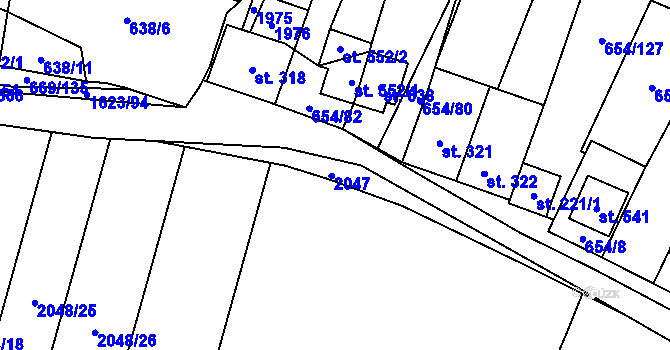 Parcela st. 658/47 v KÚ Strachotín, Katastrální mapa