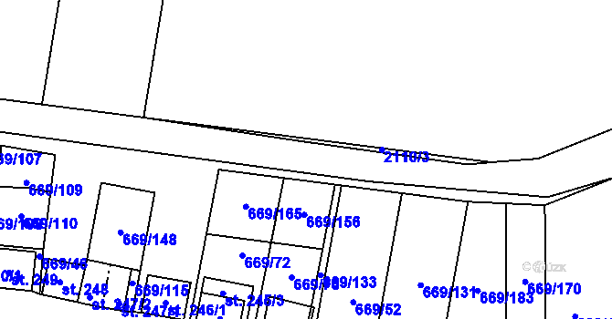 Parcela st. 669/137 v KÚ Strachotín, Katastrální mapa