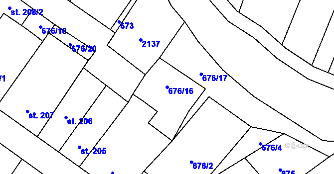 Parcela st. 676/16 v KÚ Strachotín, Katastrální mapa