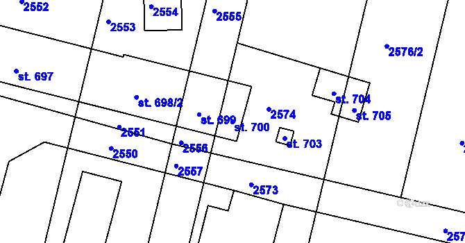 Parcela st. 700 v KÚ Strachotín, Katastrální mapa