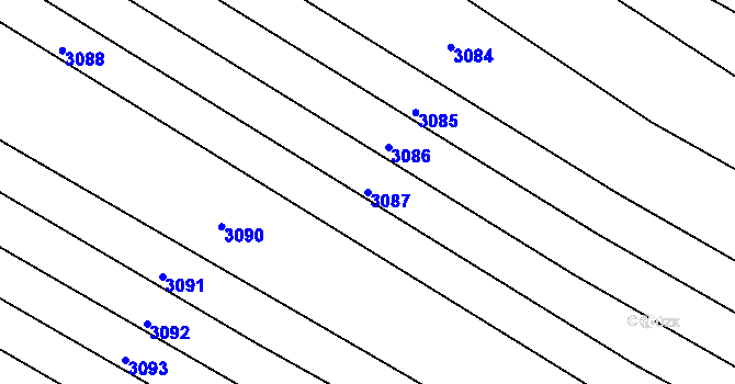 Parcela st. 3087 v KÚ Strachotín, Katastrální mapa