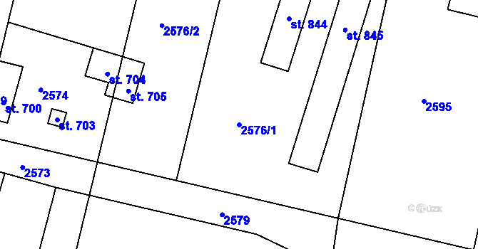 Parcela st. 2576/1 v KÚ Strachotín, Katastrální mapa