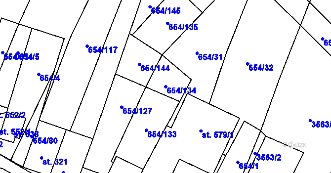 Parcela st. 654/134 v KÚ Strachotín, Katastrální mapa