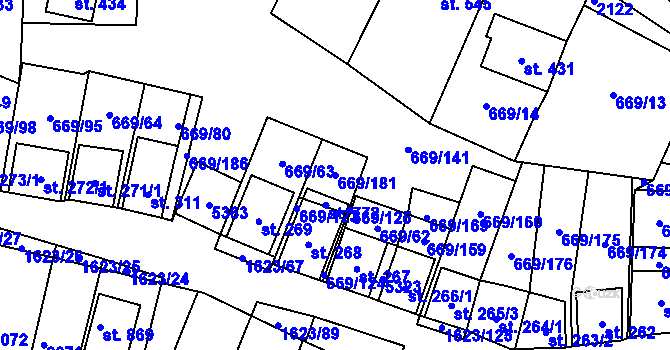 Parcela st. 669/181 v KÚ Strachotín, Katastrální mapa