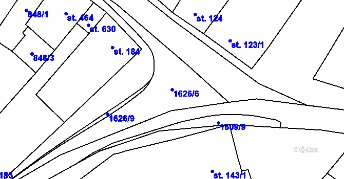 Parcela st. 1626/6 v KÚ Strachotín, Katastrální mapa