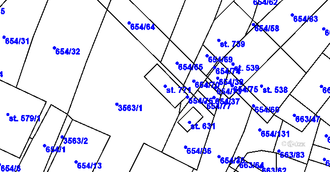 Parcela st. 771 v KÚ Strachotín, Katastrální mapa