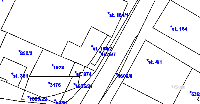 Parcela st. 1626/7 v KÚ Strachotín, Katastrální mapa