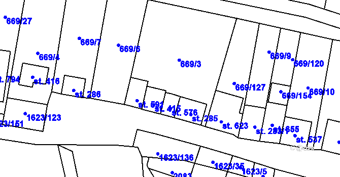 Parcela st. 669/191 v KÚ Strachotín, Katastrální mapa