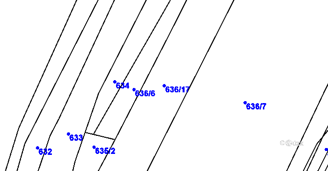 Parcela st. 636/17 v KÚ Strachotín, Katastrální mapa