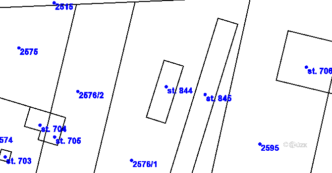 Parcela st. 844 v KÚ Strachotín, Katastrální mapa