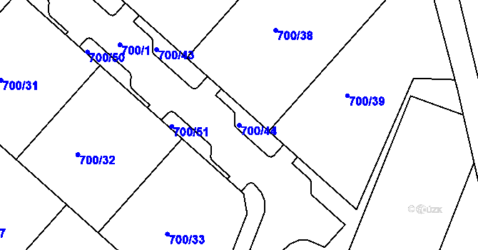 Parcela st. 700/44 v KÚ Strachotín, Katastrální mapa