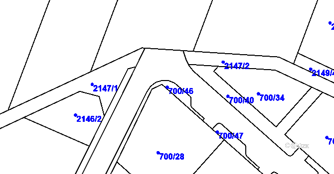 Parcela st. 700/46 v KÚ Strachotín, Katastrální mapa
