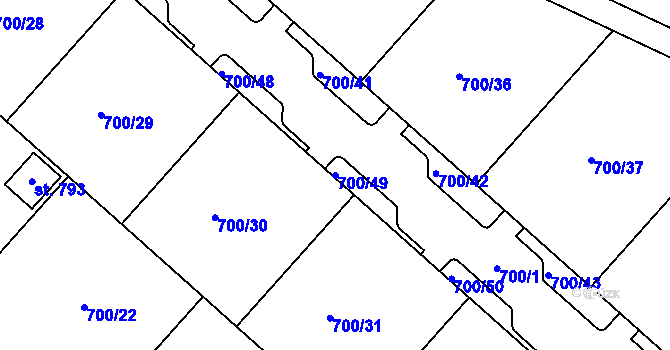 Parcela st. 700/49 v KÚ Strachotín, Katastrální mapa