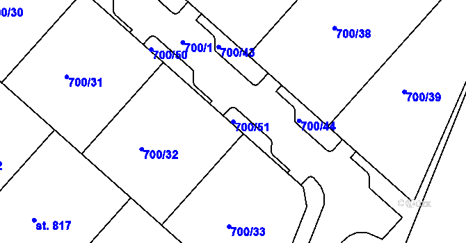 Parcela st. 700/51 v KÚ Strachotín, Katastrální mapa