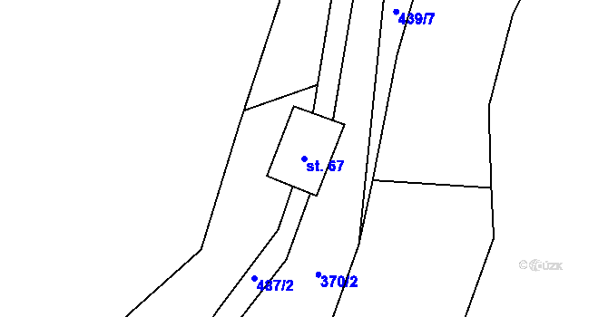 Parcela st. 67 v KÚ Strachujov, Katastrální mapa