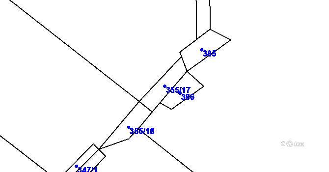 Parcela st. 355/17 v KÚ Strachujov, Katastrální mapa