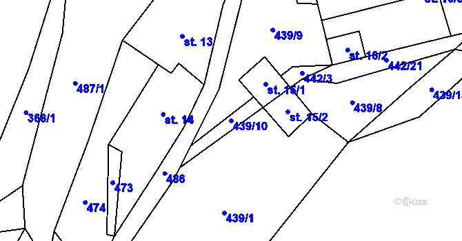 Parcela st. 439/10 v KÚ Strachujov, Katastrální mapa