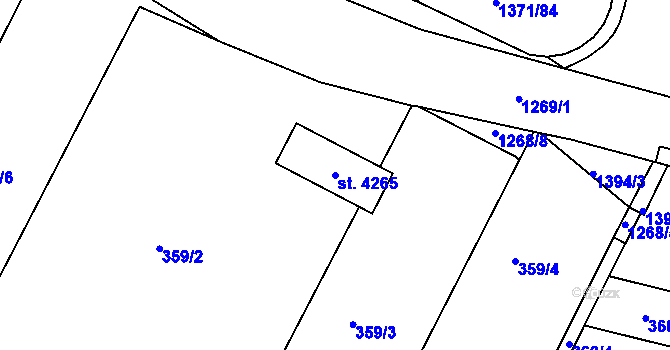 Parcela st. 4265 v KÚ Strakonice, Katastrální mapa
