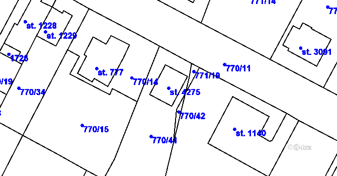 Parcela st. 4275 v KÚ Strakonice, Katastrální mapa