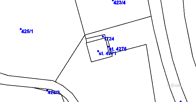 Parcela st. 4271 v KÚ Strakonice, Katastrální mapa