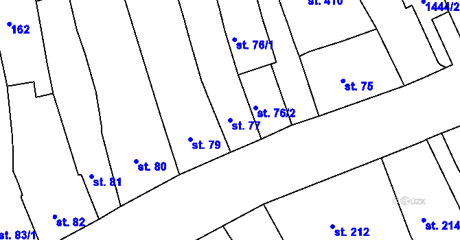 Parcela st. 77 v KÚ Strakonice, Katastrální mapa