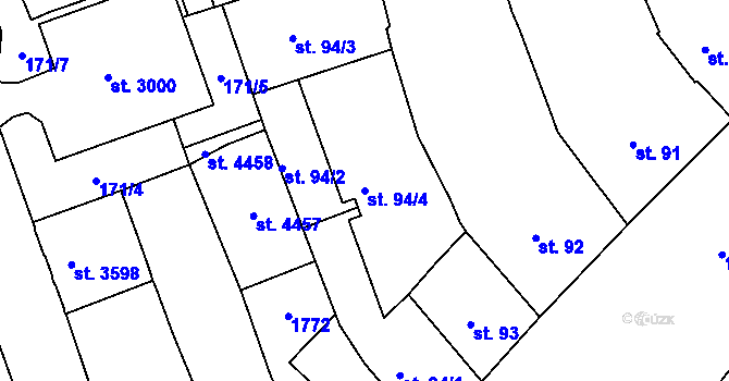 Parcela st. 94/4 v KÚ Strakonice, Katastrální mapa