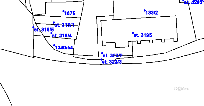 Parcela st. 323/2 v KÚ Strakonice, Katastrální mapa