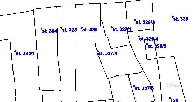 Parcela st. 327/4 v KÚ Strakonice, Katastrální mapa