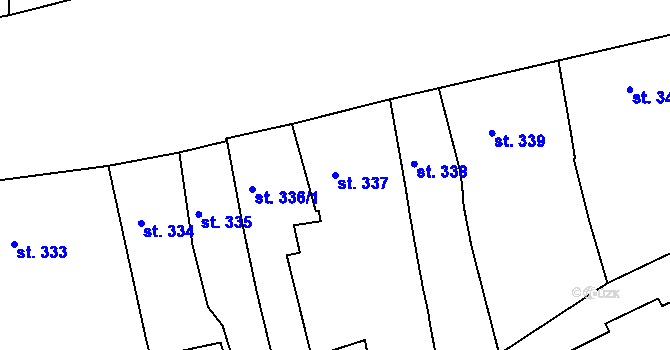 Parcela st. 337 v KÚ Strakonice, Katastrální mapa