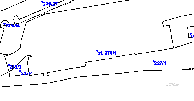 Parcela st. 375/1 v KÚ Strakonice, Katastrální mapa