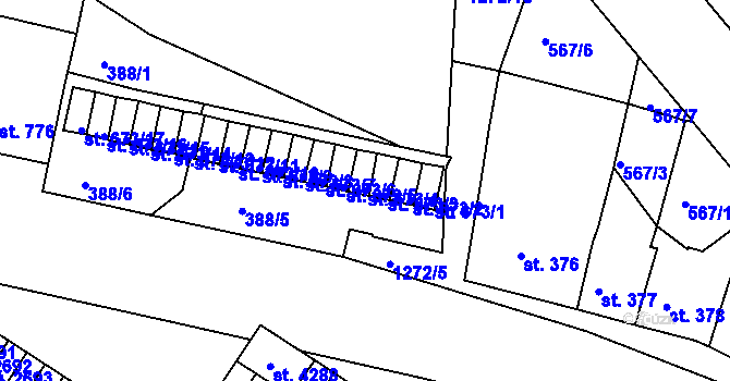 Parcela st. 673/4 v KÚ Strakonice, Katastrální mapa
