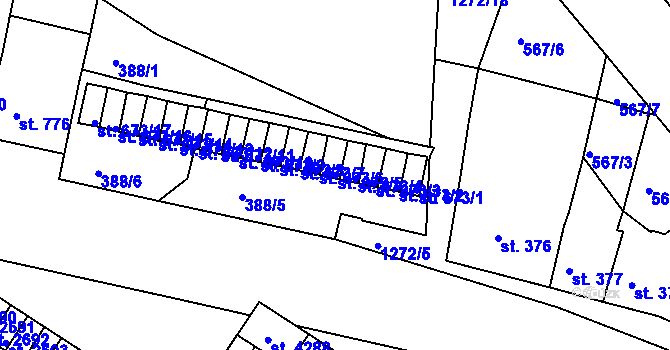 Parcela st. 673/5 v KÚ Strakonice, Katastrální mapa
