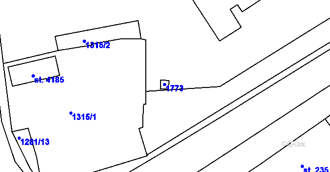 Parcela st. 816 v KÚ Strakonice, Katastrální mapa