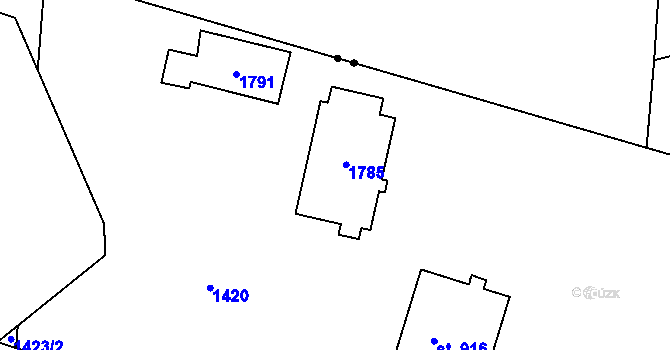 Parcela st. 917 v KÚ Strakonice, Katastrální mapa