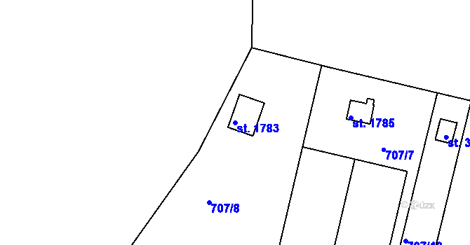 Parcela st. 1783 v KÚ Strakonice, Katastrální mapa