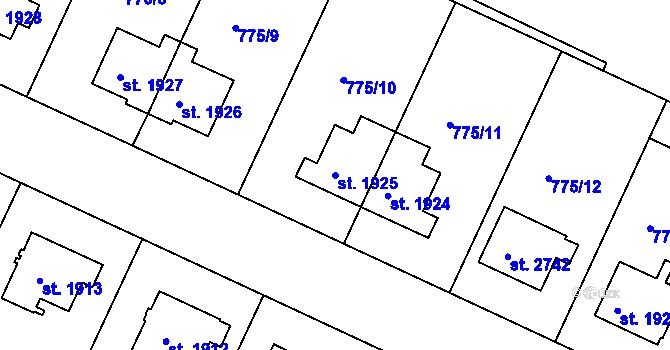 Parcela st. 1925 v KÚ Strakonice, Katastrální mapa