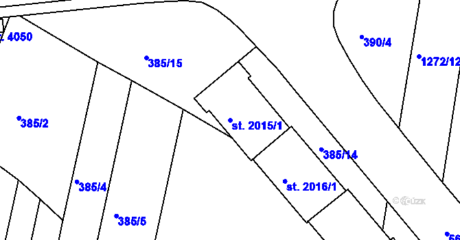Parcela st. 2015/1 v KÚ Strakonice, Katastrální mapa