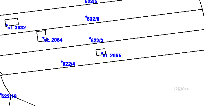 Parcela st. 2065 v KÚ Strakonice, Katastrální mapa