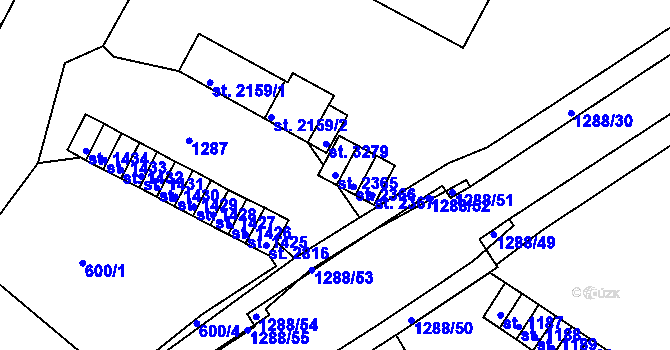 Parcela st. 2365 v KÚ Strakonice, Katastrální mapa