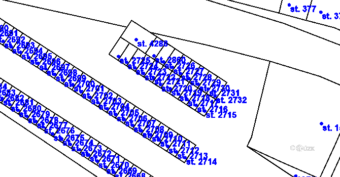 Parcela st. 2719 v KÚ Strakonice, Katastrální mapa