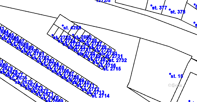 Parcela st. 2730 v KÚ Strakonice, Katastrální mapa