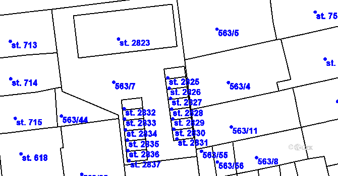 Parcela st. 2826 v KÚ Strakonice, Katastrální mapa