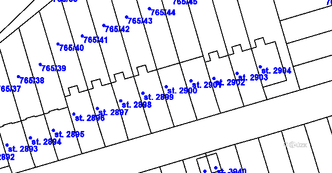 Parcela st. 2900 v KÚ Strakonice, Katastrální mapa