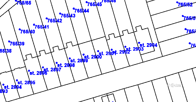 Parcela st. 2901 v KÚ Strakonice, Katastrální mapa