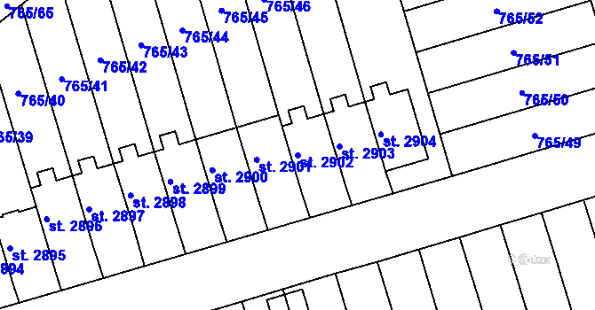Parcela st. 2902 v KÚ Strakonice, Katastrální mapa