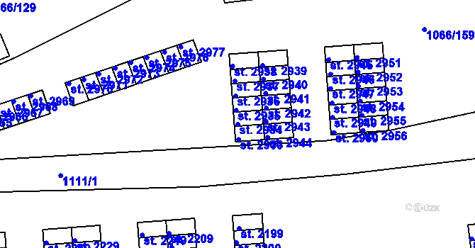 Parcela st. 2934 v KÚ Strakonice, Katastrální mapa