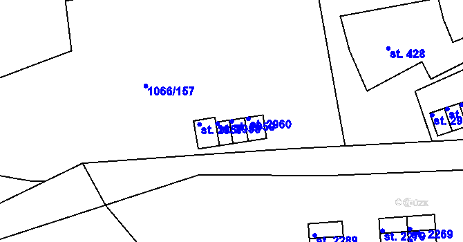 Parcela st. 2959 v KÚ Strakonice, Katastrální mapa
