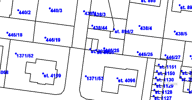 Parcela st. 3026 v KÚ Strakonice, Katastrální mapa