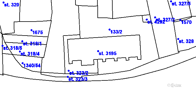 Parcela st. 3195 v KÚ Strakonice, Katastrální mapa