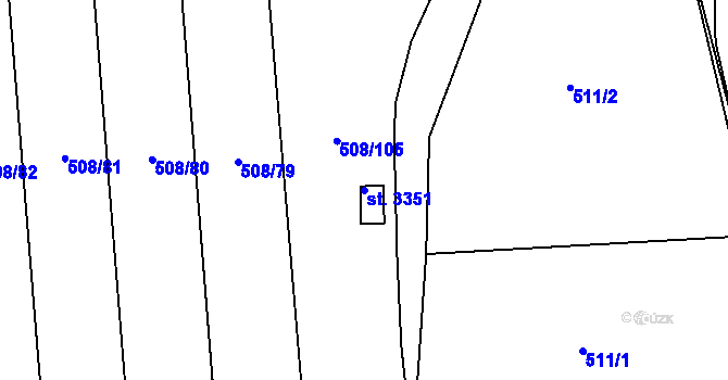 Parcela st. 3351 v KÚ Strakonice, Katastrální mapa